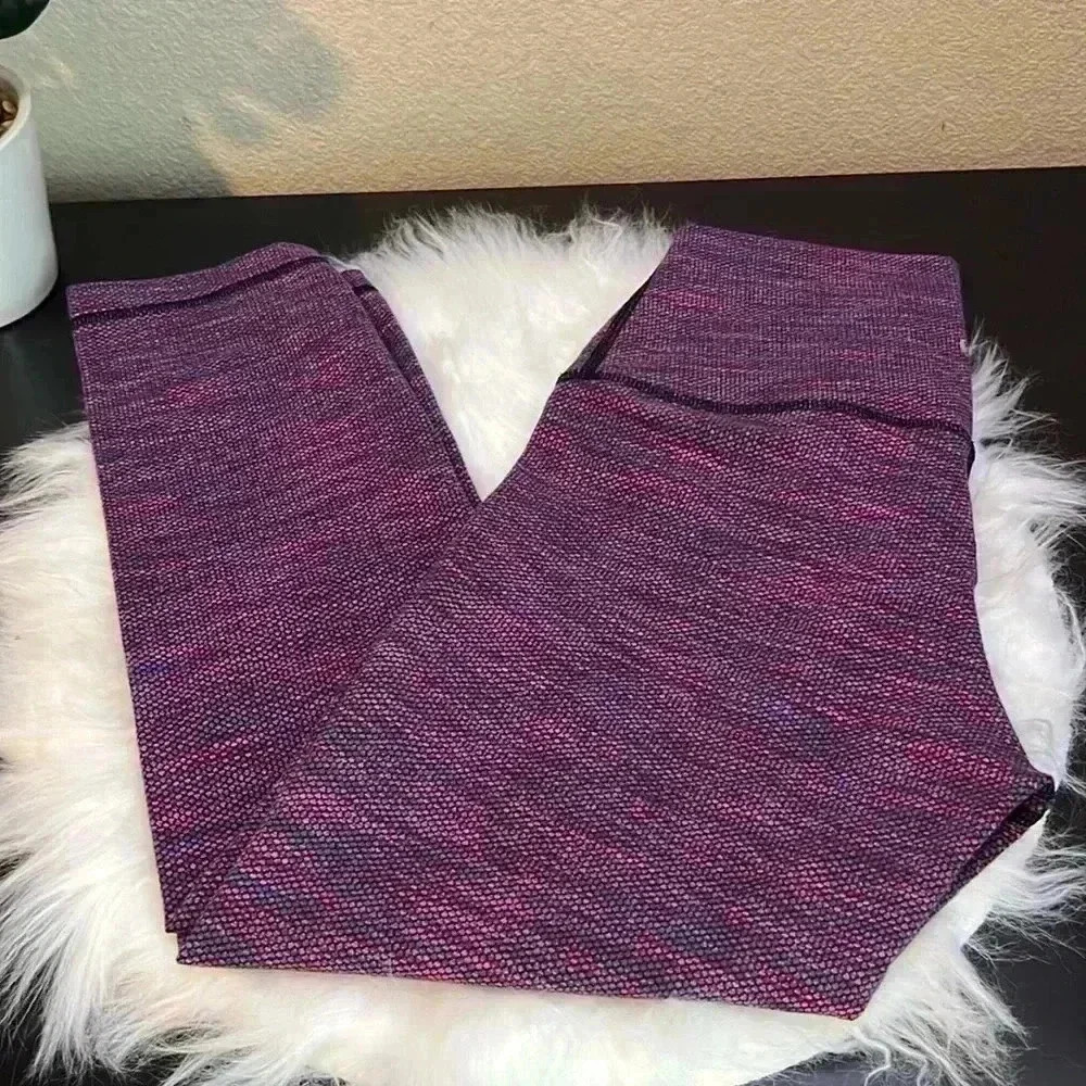 Lululemon Wunder Under Crop Diamond Jacquard Space Dye Blue Magenta